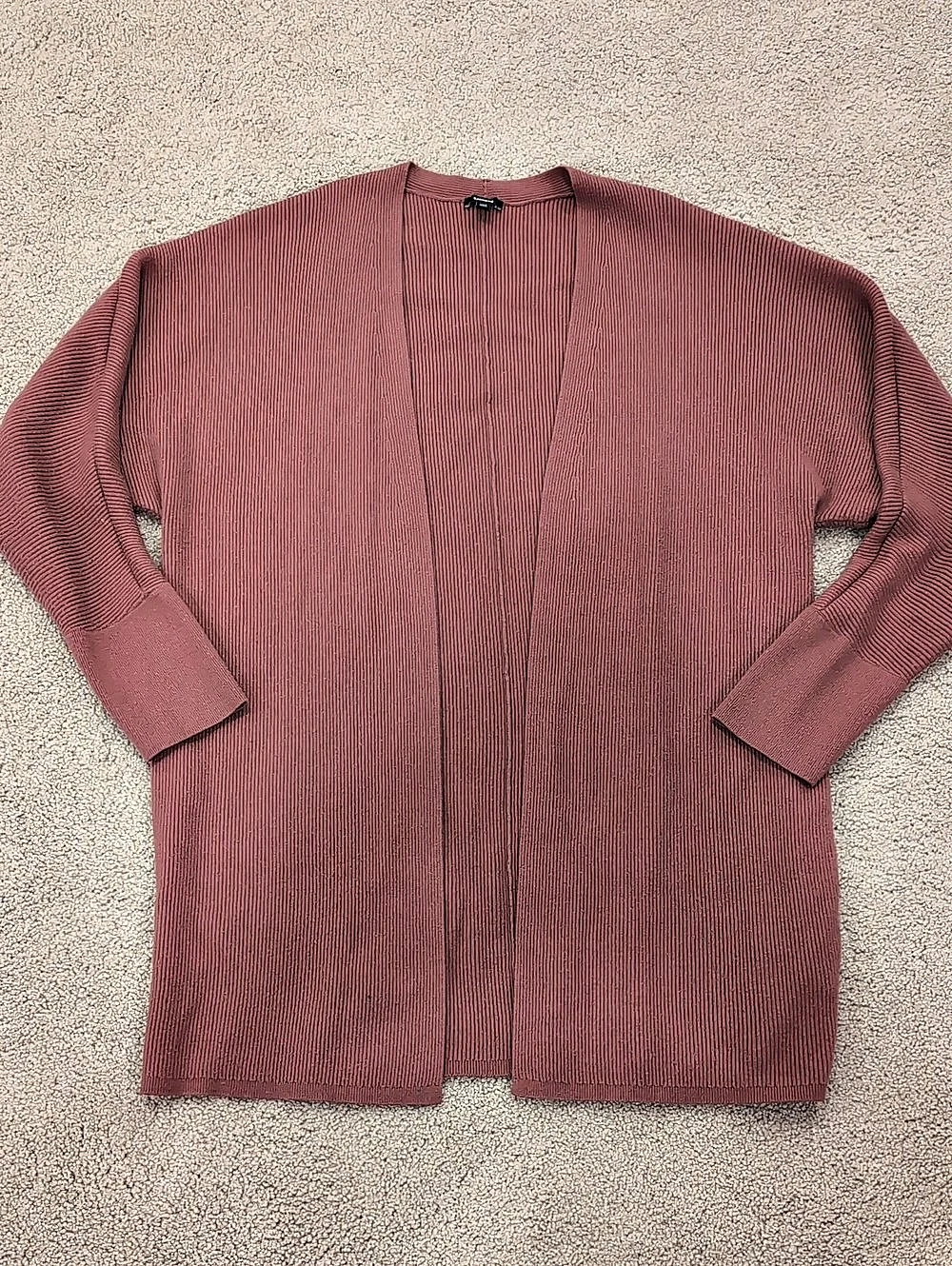 Express Ribbed Cardigan in Blush Size Medium